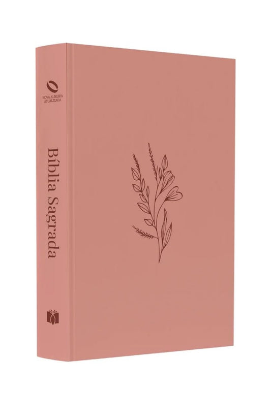 Bíblia Sagrada Flor Minimalista Marrom - NAA - Letra Normal