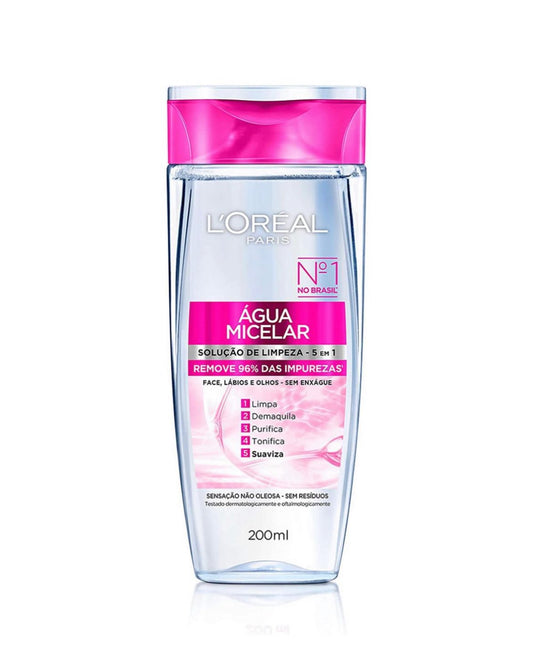 Água Micelar L'Oréal Paris Solução de Limpeza 5 em 1, 200ml